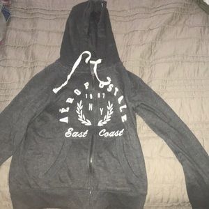 Grey Aeropostale S Zip-Up Jacket